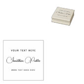 Custom Your Text Hand Script Name Template Square ラバースタンプ (押印)