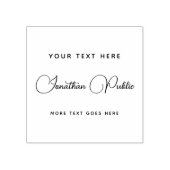 Custom Your Text Hand Script Name Template Square ラバースタンプ (インプリント)