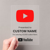 Custom youtube play button transparent アクリル招待状 (インサイチュ (ポータブル))