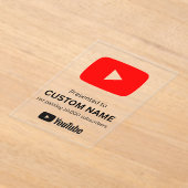 Custom youtube play button transparent アクリル招待状 (レイダウン)