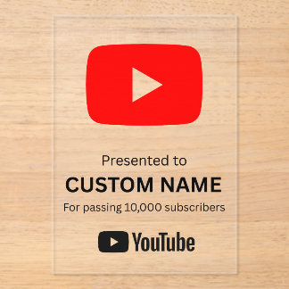 Custom youtube play button transparent アクリル招待状
