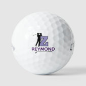 Custom Z Purple Initial Mark - to identify golfer ゴルフボール (正面)