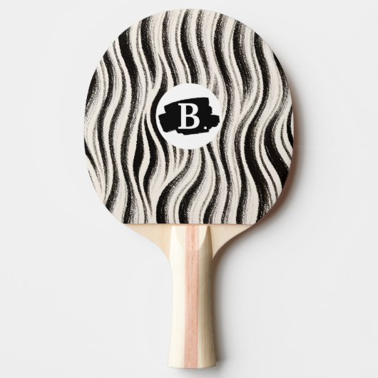 Custom Zebra Stripe Ping Pong Paddle 卓球ラケット (正面)
