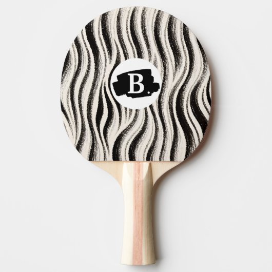 Custom Zebra Stripe Ping Pong Paddle 卓球ラケット (正面)