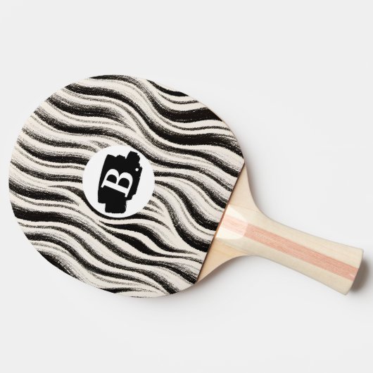 Custom Zebra Stripe Ping Pong Paddle 卓球ラケット (横)