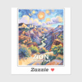 Custom Zion National Park Canyon Sunset Colorful シール (シート)