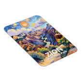 Custom Zion National Park Canyon Sunset Colorful マグネット (右側)
