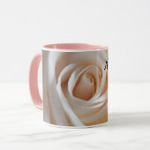 Customable White Rose "Love You" mug マグカップ (正面左)