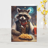 Customer appreciation Raccoon Biker bar patron カード (黄色い花)