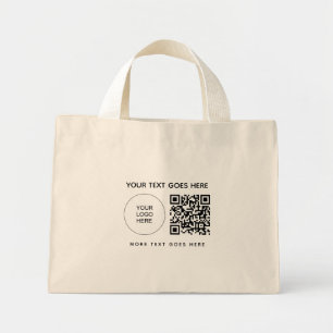 Customer Business CompanyロゴQRコードバーコード ミニトートバッグ