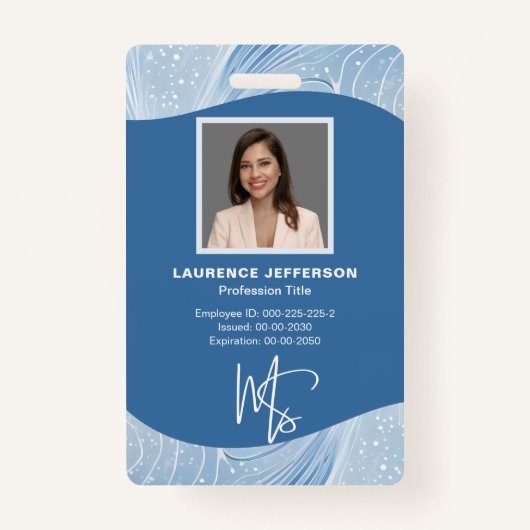 Customer Employee Photo, Qr Code, Logo, Name  バッジ (正面)