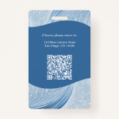 Customer Employee Photo, Qr Code, Logo, Name  バッジ (裏面)