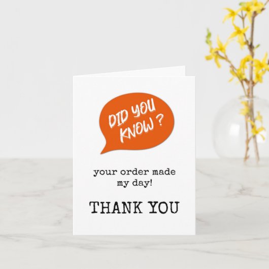 Customer Order Thank You Card カード (黄色い花)