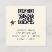 Customer Thank You Bees QR code スクエア名刺 (裏面)