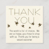 Customer Thank You Bees QR code スクエア名刺 (正面)