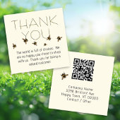 Customer Thank You Bees QR code スクエア名刺