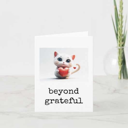 Customer Thank You Card, Appreciation, Cute Cat カード (正面)