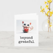 Customer Thank You Card, Appreciation, Cute Cat カード (黄色い花)