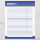 Customer Trackerページのテンプレート (正面)