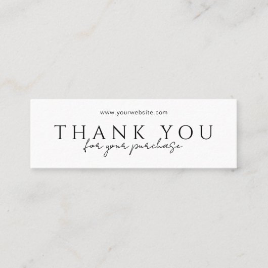 Customers Order Packaging Thank You Mini Inserts スキニー名刺 (正面)