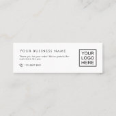 Customers Order Packaging Thank You Mini Inserts スキニー名刺 (裏面)