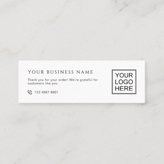 Customers Order Packaging Thank You Mini Inserts スキニー名刺 (裏面)