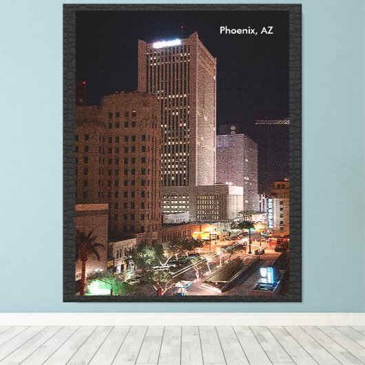 CustomiPhoenix, AZ at Nightze Product キャンバスプリント (インサイチュ (ウッドフロア))