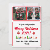 Customisable 2 Photo Traditional Christmas Card (正面)
