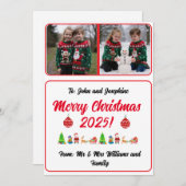 Customisable 2 Photo Traditional Christmas Card (正面/裏面)