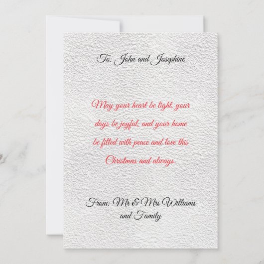 Customisable 2 Photo Traditional Christmas Card (裏面)