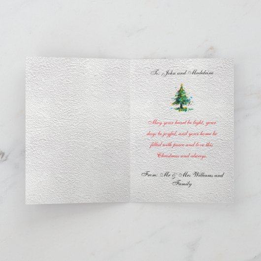 Customisable 2 Photo Traditional Folded Xmas シーズンカード (内部)