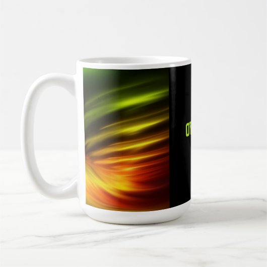 Customisable abstract fun message space futurist コーヒーマグカップ (左)