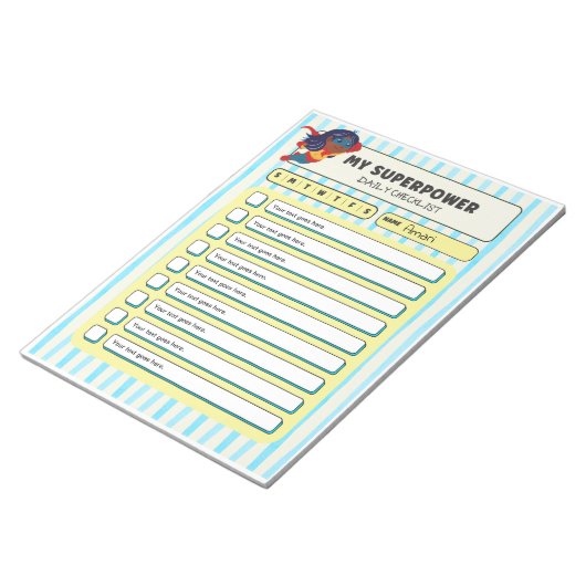 Customisable ADHD KIds Daily Checklist Notepad ノートパッド (アングル)