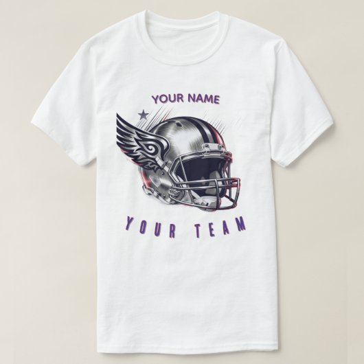 Customisable American Football Helmet T-Shirt Tシャツ (デザイン正面)