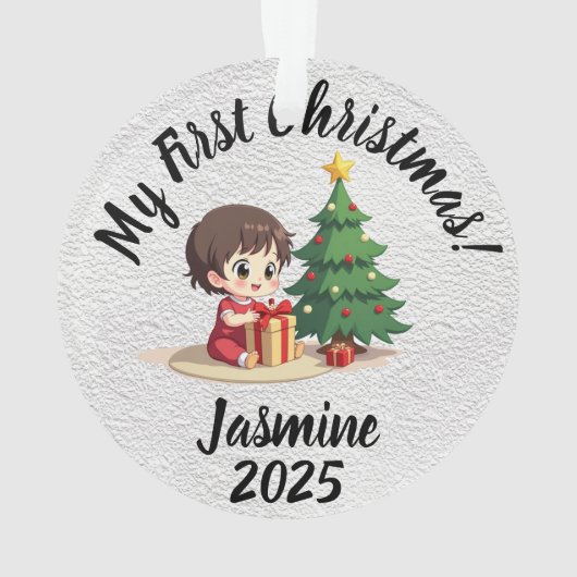 Customisable Baby's First Christmas Acrylic オーナメント (裏面)