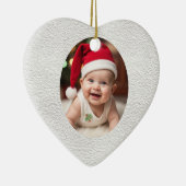 Customisable Baby's First Christmas Heart セラミックオーナメント (右)