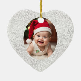 Customisable Baby's First Christmas Heart セラミックオーナメント