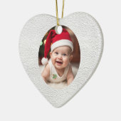 Customisable Baby's First Christmas Heart セラミックオーナメント (左)