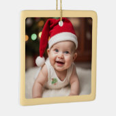 Customisable Baby's First Christmas Square セラミックオーナメント (右)