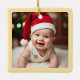 Customisable Baby's First Christmas Square セラミックオーナメント