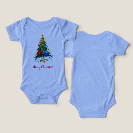 Customisable Christmas Tree Oil Painting Onepiece (デザイン正面&裏面)