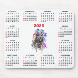 Customisable Cute Blue Heeler Dog Calendar  マウスパッド