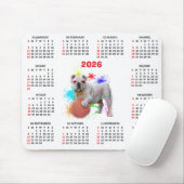 Customisable Cute British Bulldog Calendar マウスパッド (マウス)