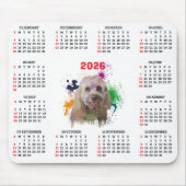 Customisable Cute Cavapoo Dog Calendar  マウスパッド (正面)