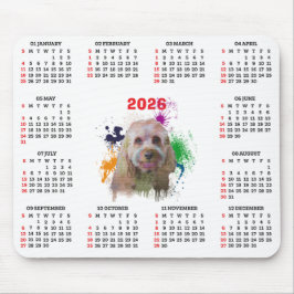 Customisable Cute Cavapoo Dog Calendar  マウスパッド