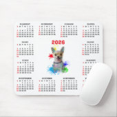 Customisable Cute Chihuahua Dog Calendar  マウスパッド (マウス)