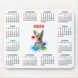 Customisable Cute Chihuahua Dog Calendar  マウスパッド