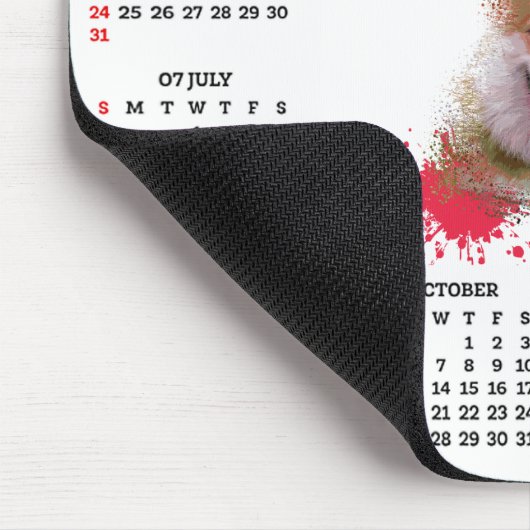 Customisable Cute Corgi Dog Calendar マウスパッド (コーナー)