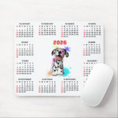 Customisable Cute Dalmatian Dog Calendar マウスパッド (マウス)