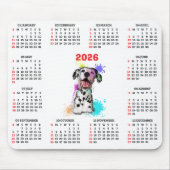 Customisable Cute Dalmatian Dog Calendar マウスパッド (正面)